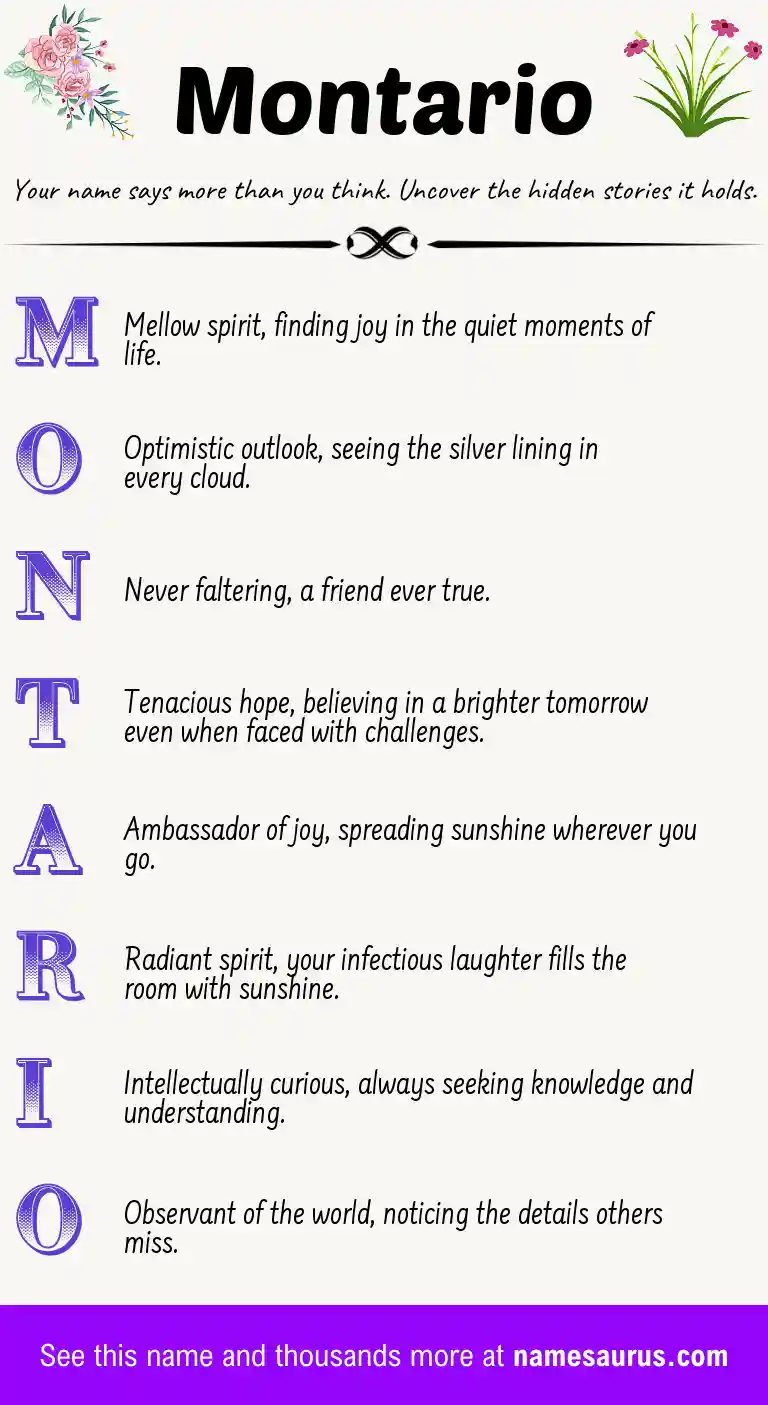 Acrostic poem about Montario.