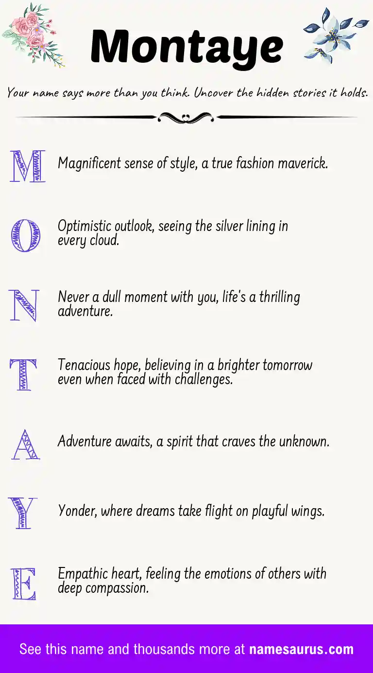 Acrostic poem about Montaye.