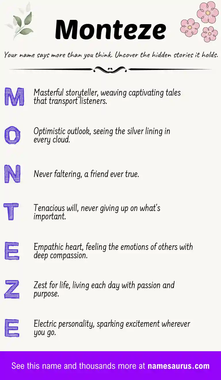 Acrostic poem about Monteze.