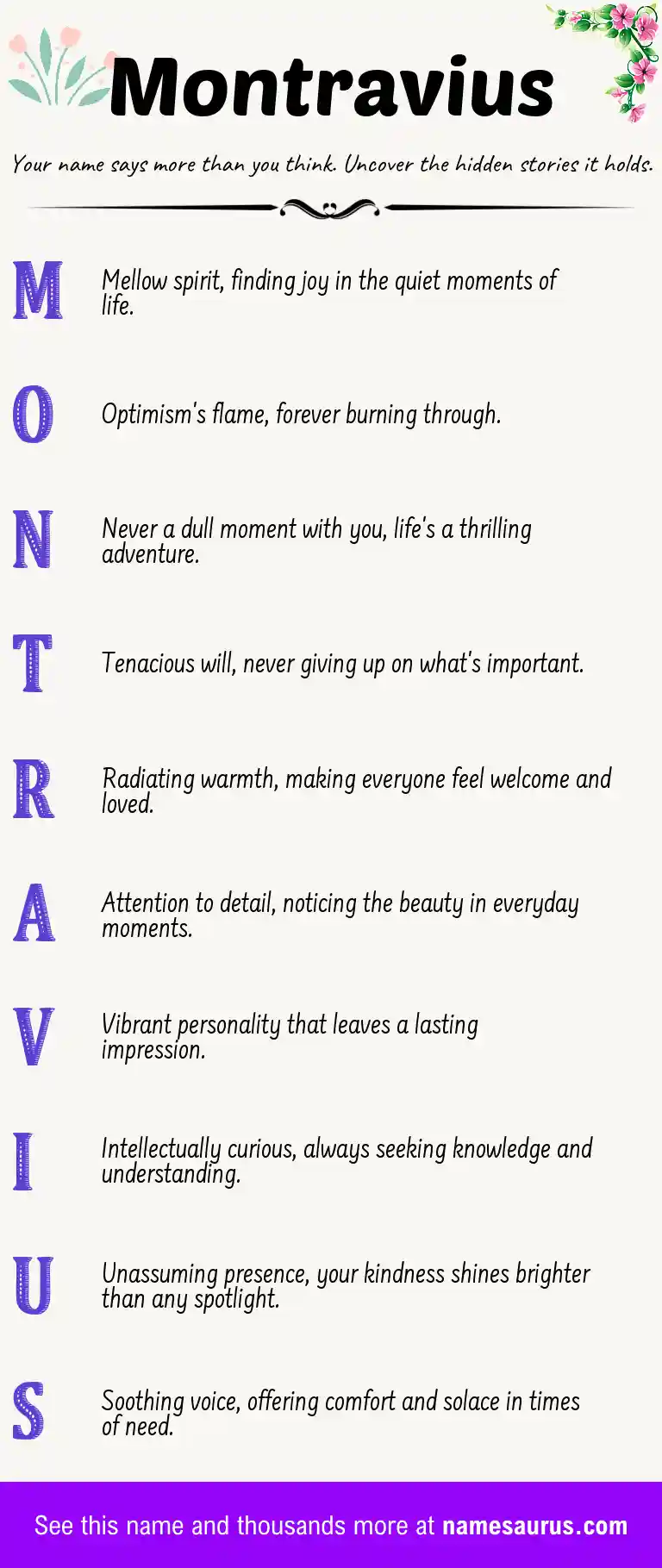 Acrostic poem about Montravius.
