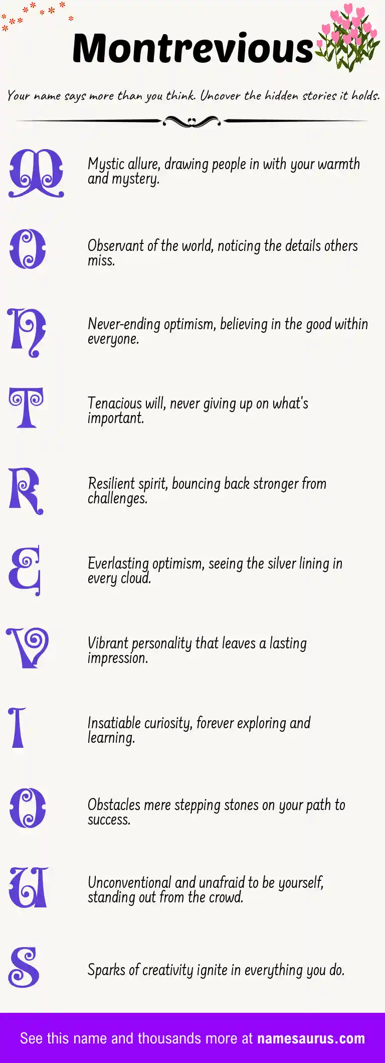 Acrostic poem about Montrevious.