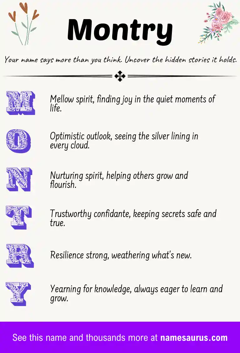 Acrostic poem about Montry.