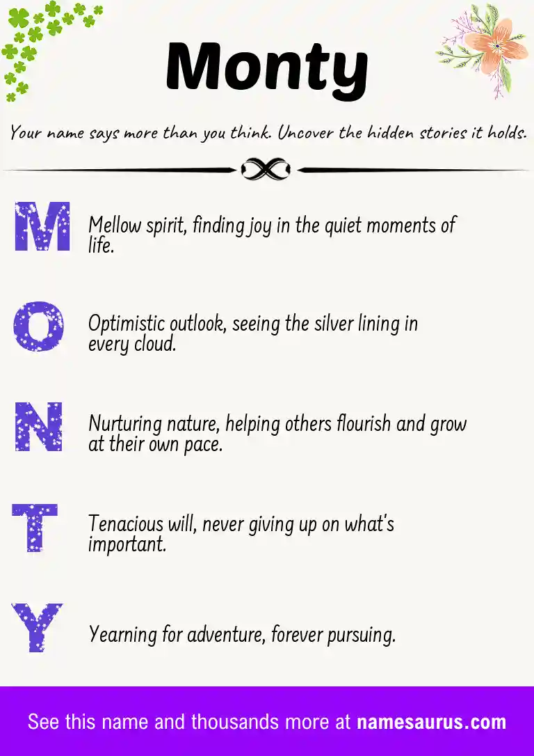 Acrostic poem about Monty.