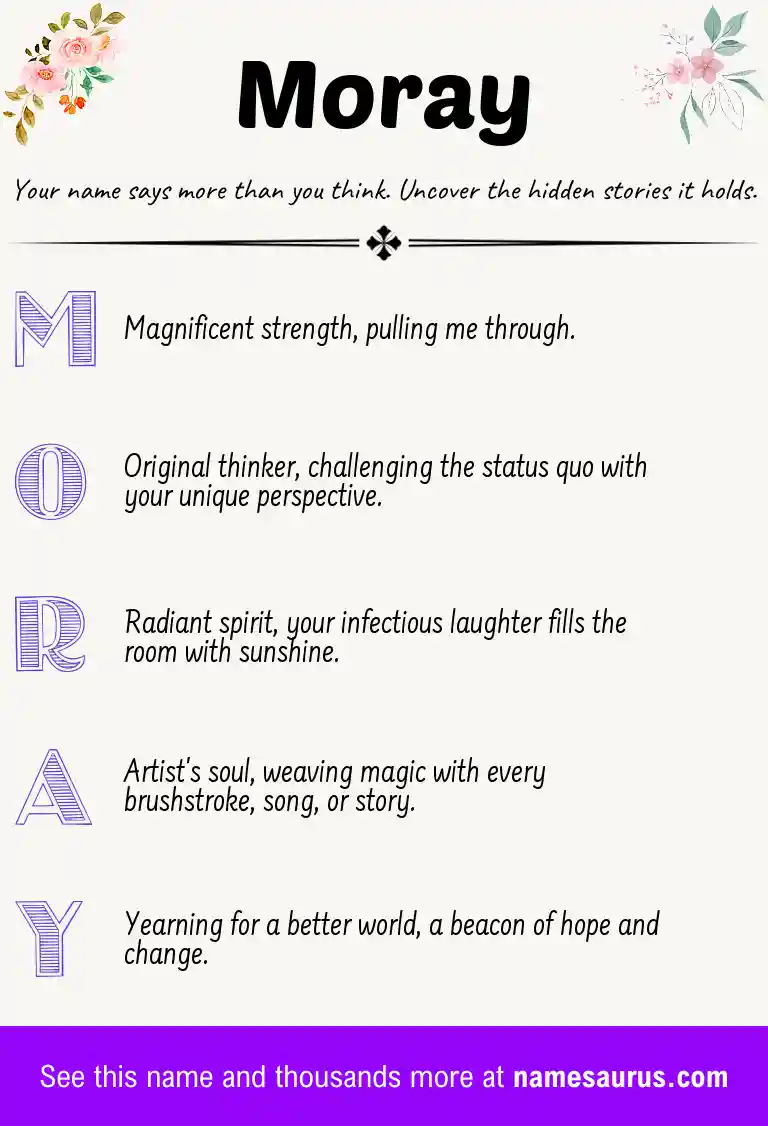 Acrostic poem about Moray.