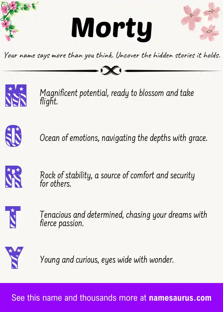 Acrostic poem about Morty.