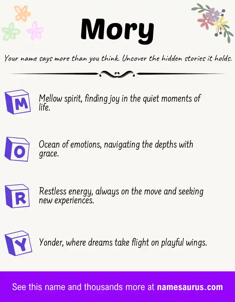 Acrostic poem about Mory.