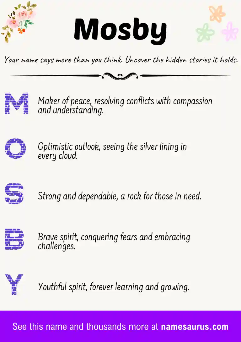 Acrostic poem about Mosby.