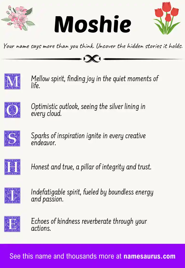 Acrostic poem about Moshie.