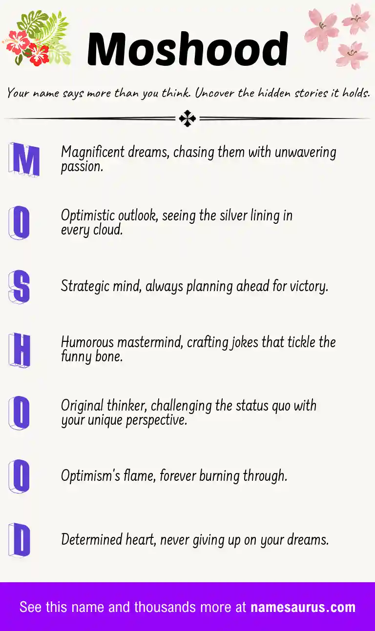 Acrostic poem about Moshood.