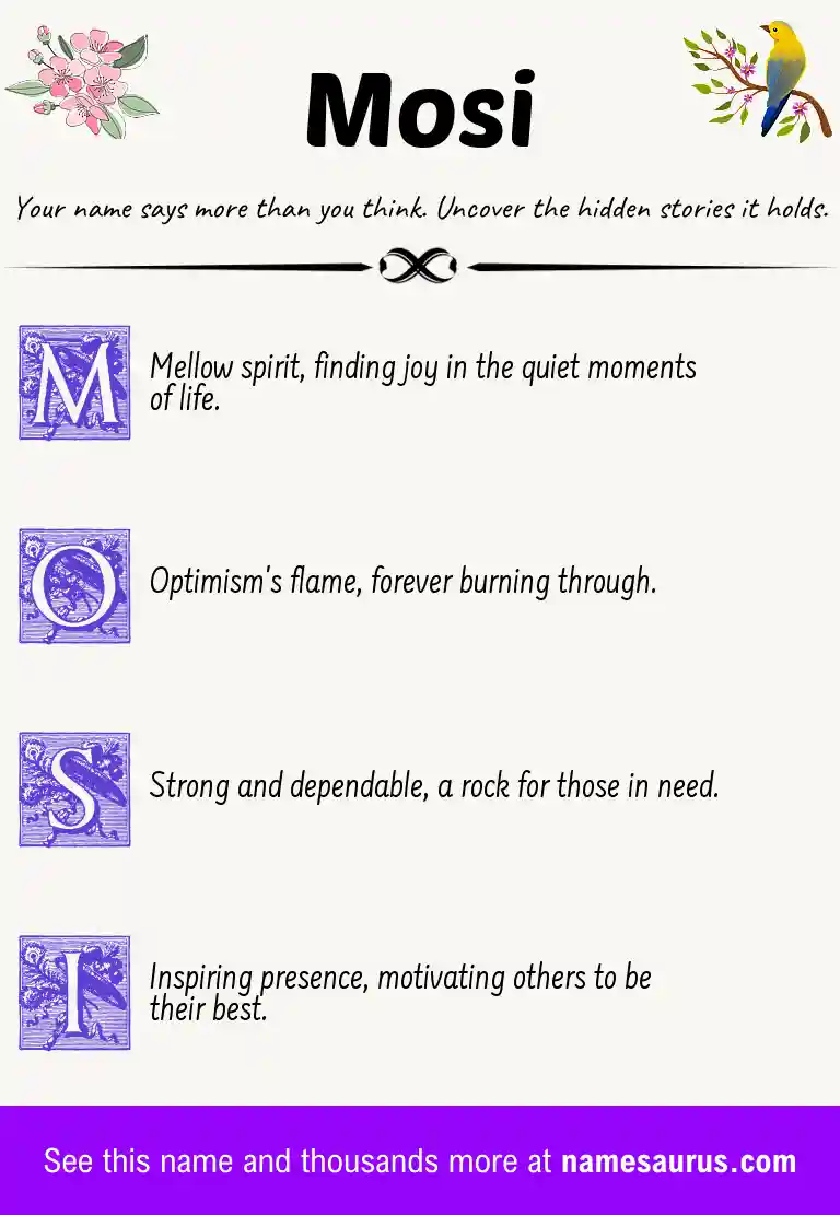 Acrostic poem about Mosi.