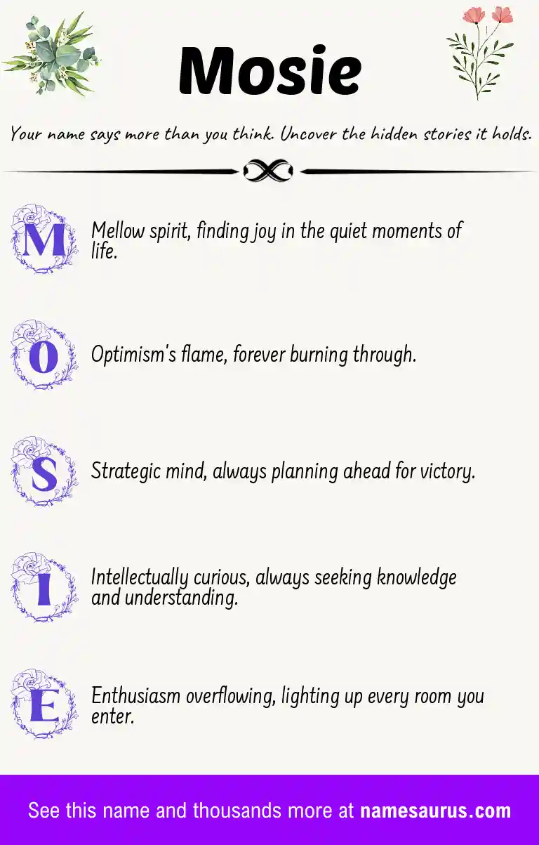 Acrostic poem about Mosie.
