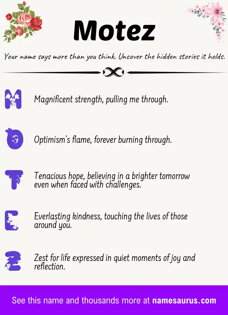Acrostic poem about Motez.