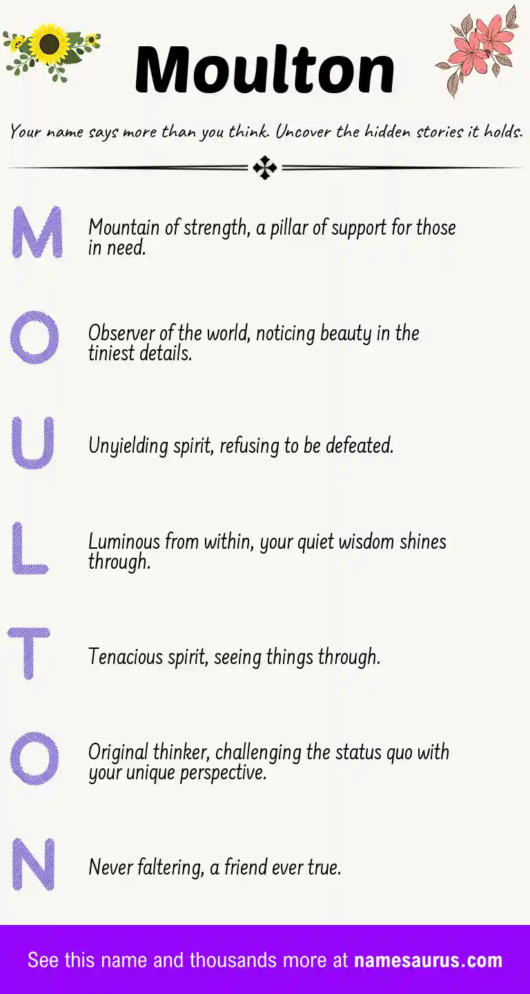 Acrostic poem about Moulton.