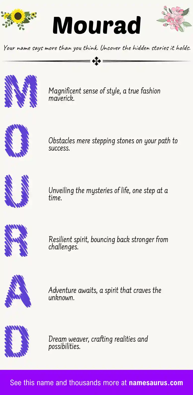 Acrostic poem about Mourad.