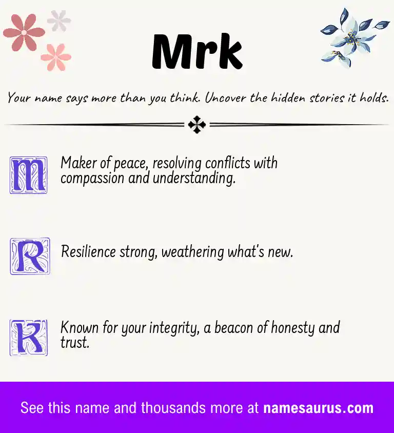 Acrostic poem about Mrk.