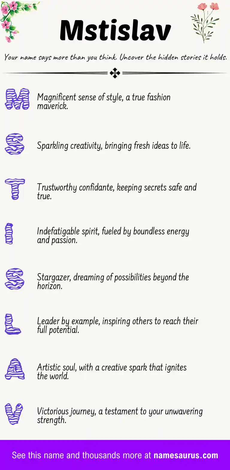 Acrostic poem about Mstislav.