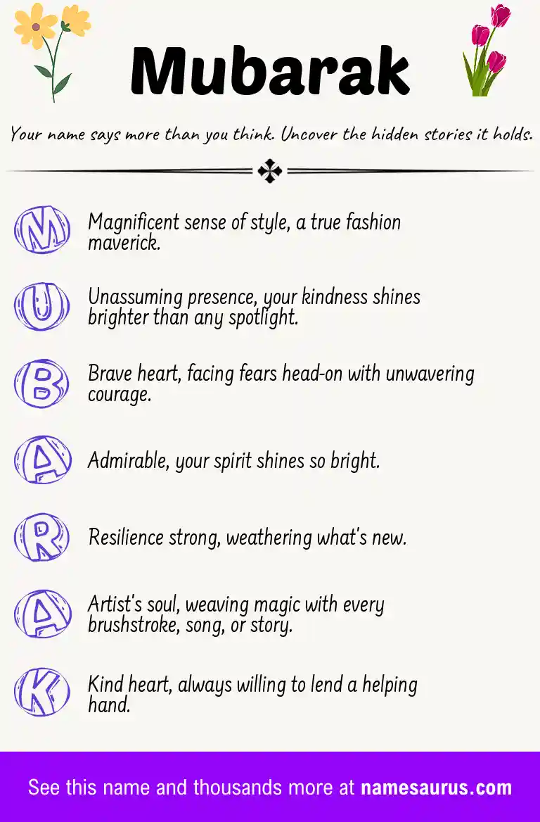 Acrostic poem about Mubarak.