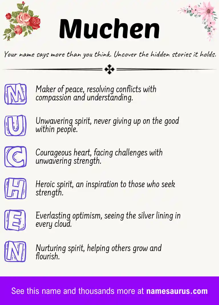 Acrostic poem about Muchen.