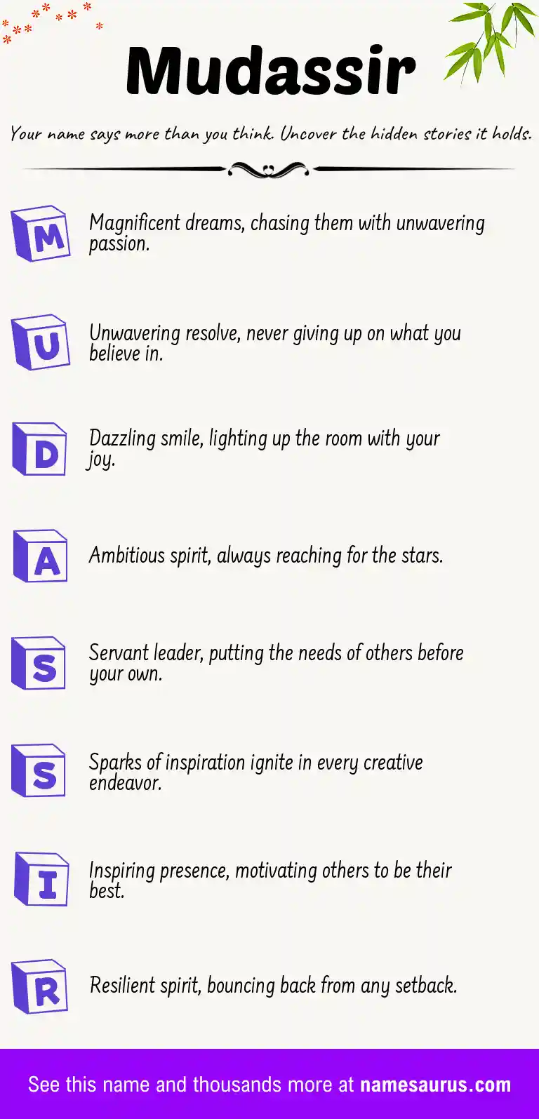 Acrostic poem about Mudassir.