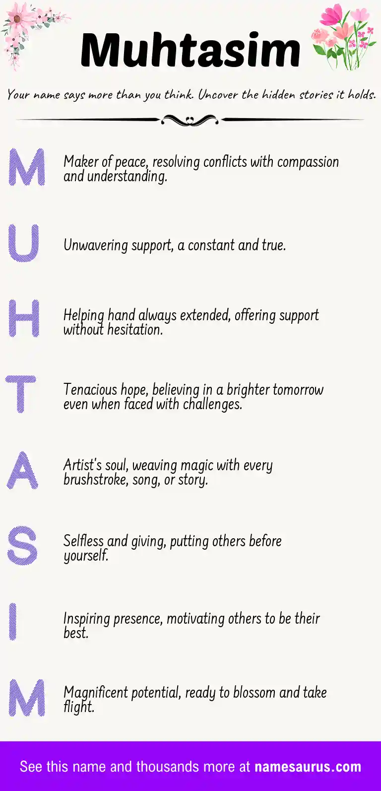 Acrostic poem about Muhtasim.