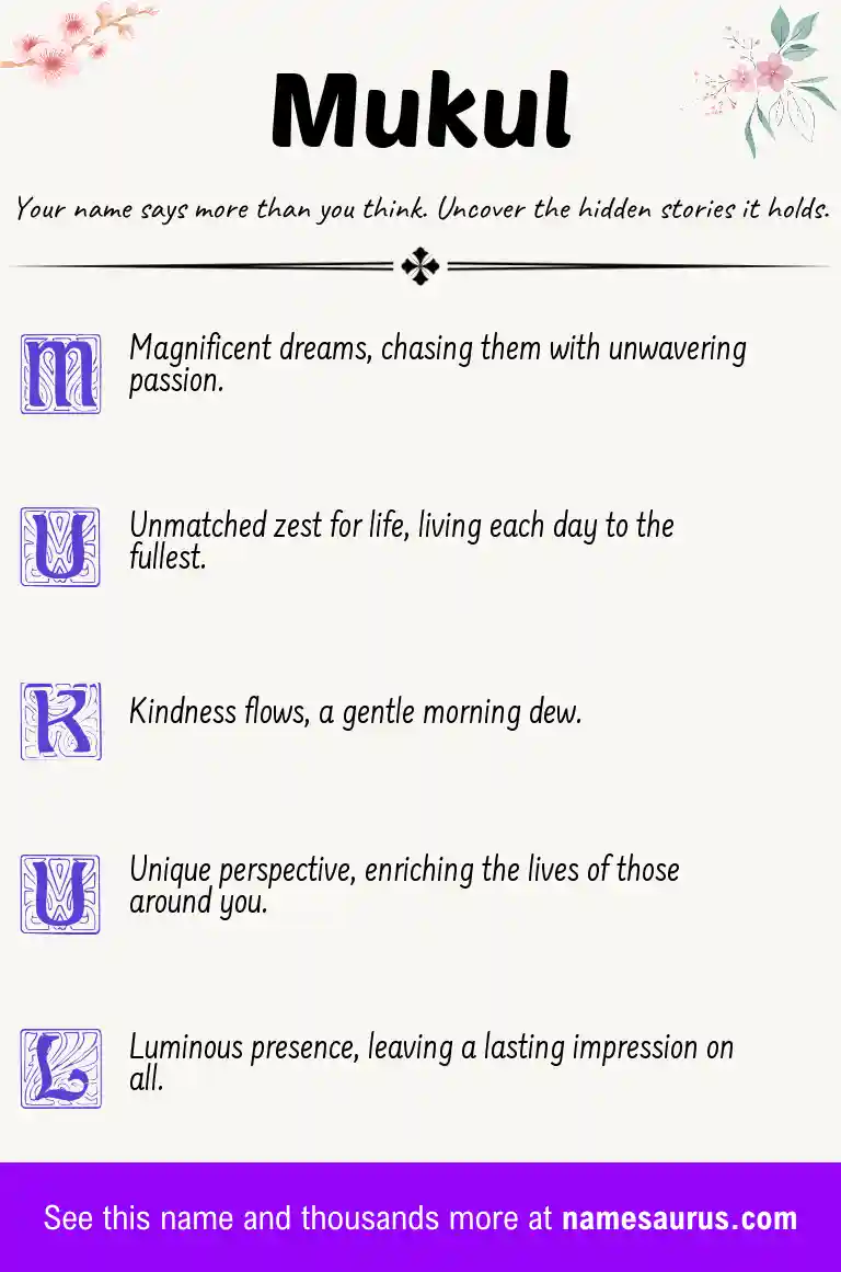 Acrostic poem about Mukul.