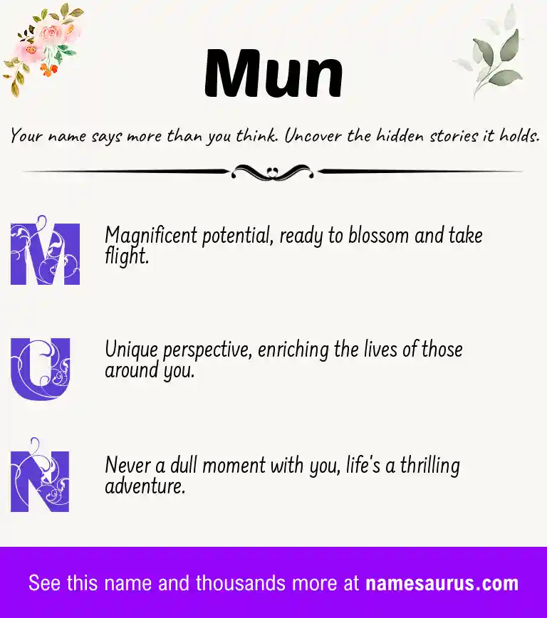 Acrostic poem about Mun.