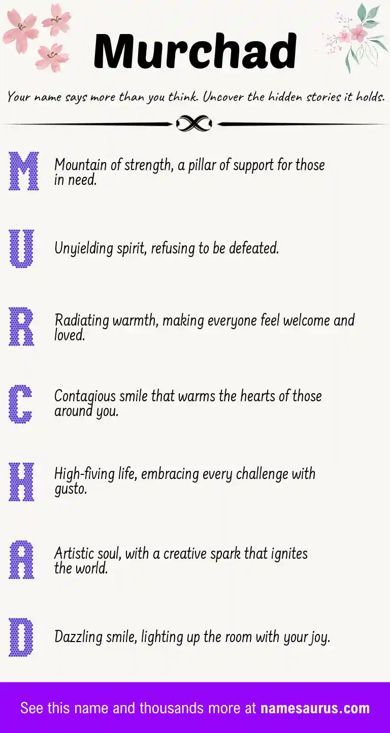 Acrostic poem about Murchad.