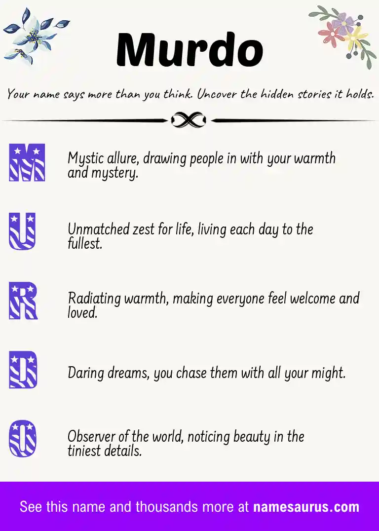 Acrostic poem about Murdo.