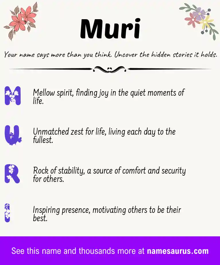 Acrostic poem about Muri.