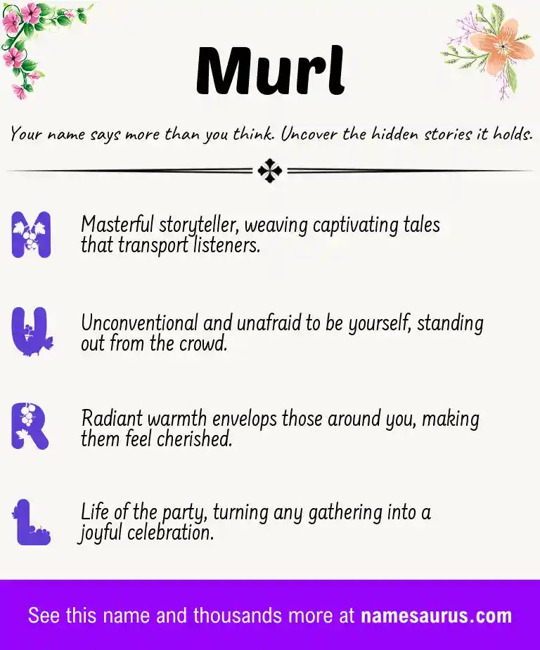 Acrostic poem about Murl.