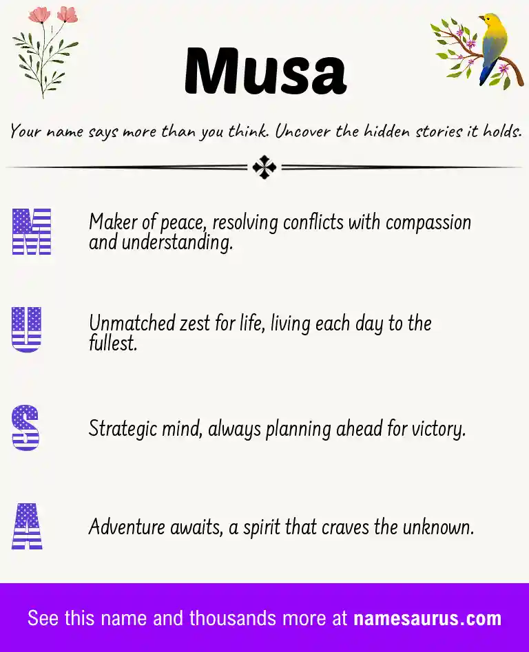 Acrostic poem about Musa.