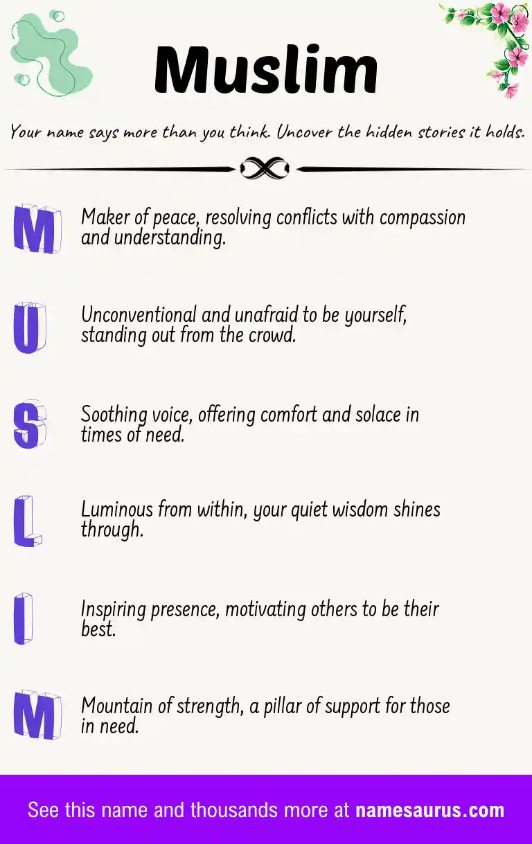 Acrostic poem about Muslim.