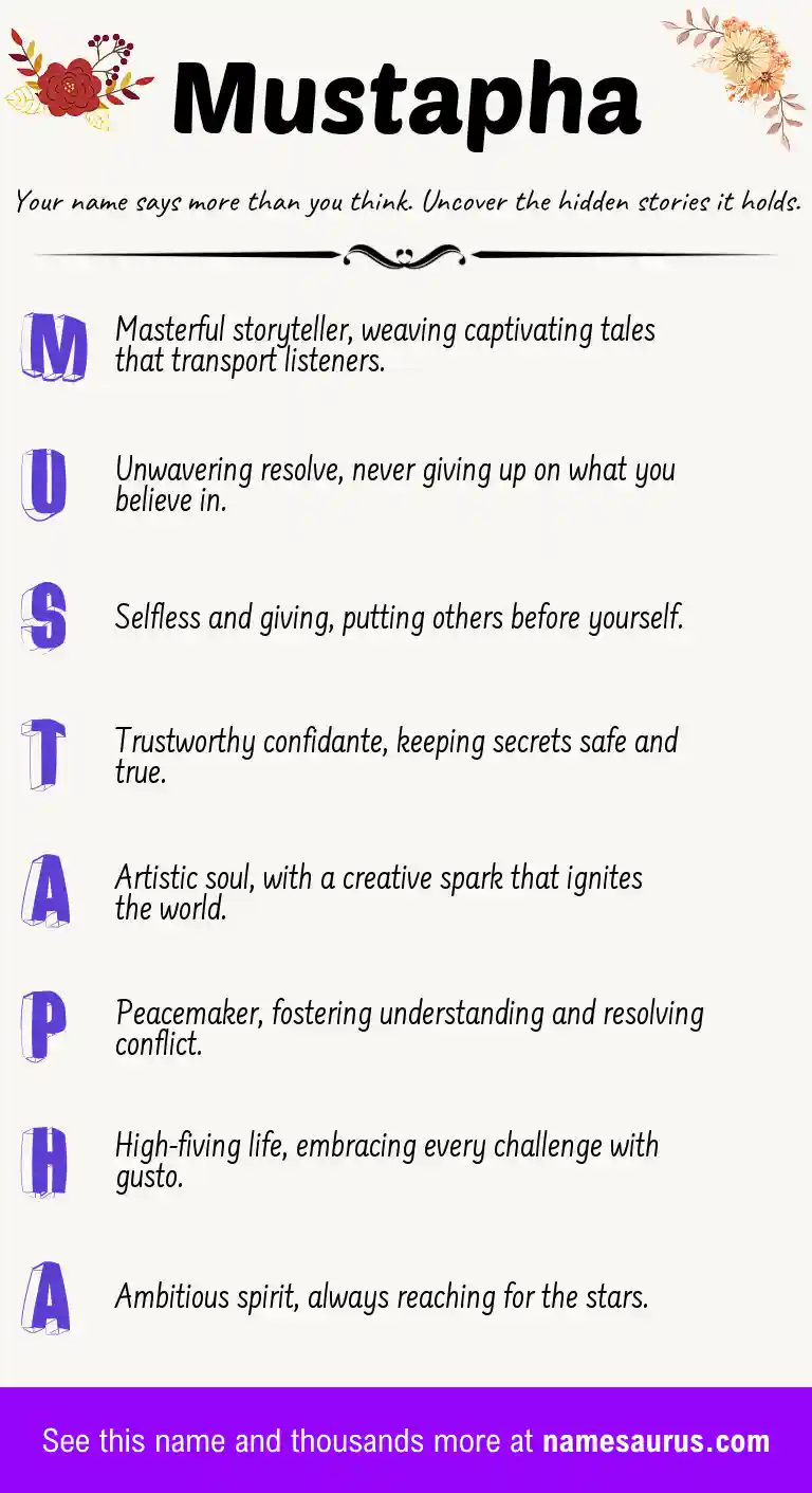 Acrostic poem about Mustapha.