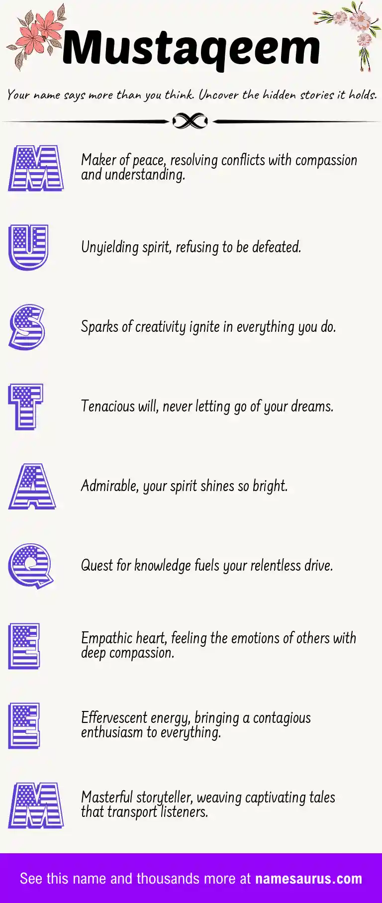 Acrostic poem about Mustaqeem.