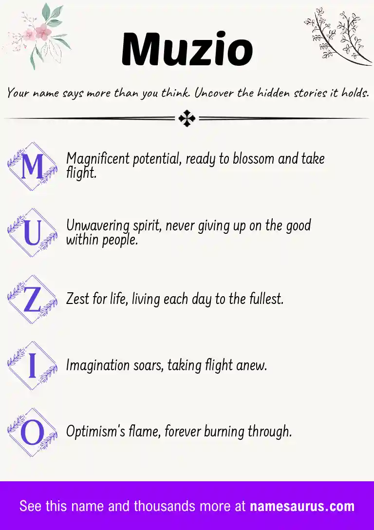 Acrostic poem about Muzio.