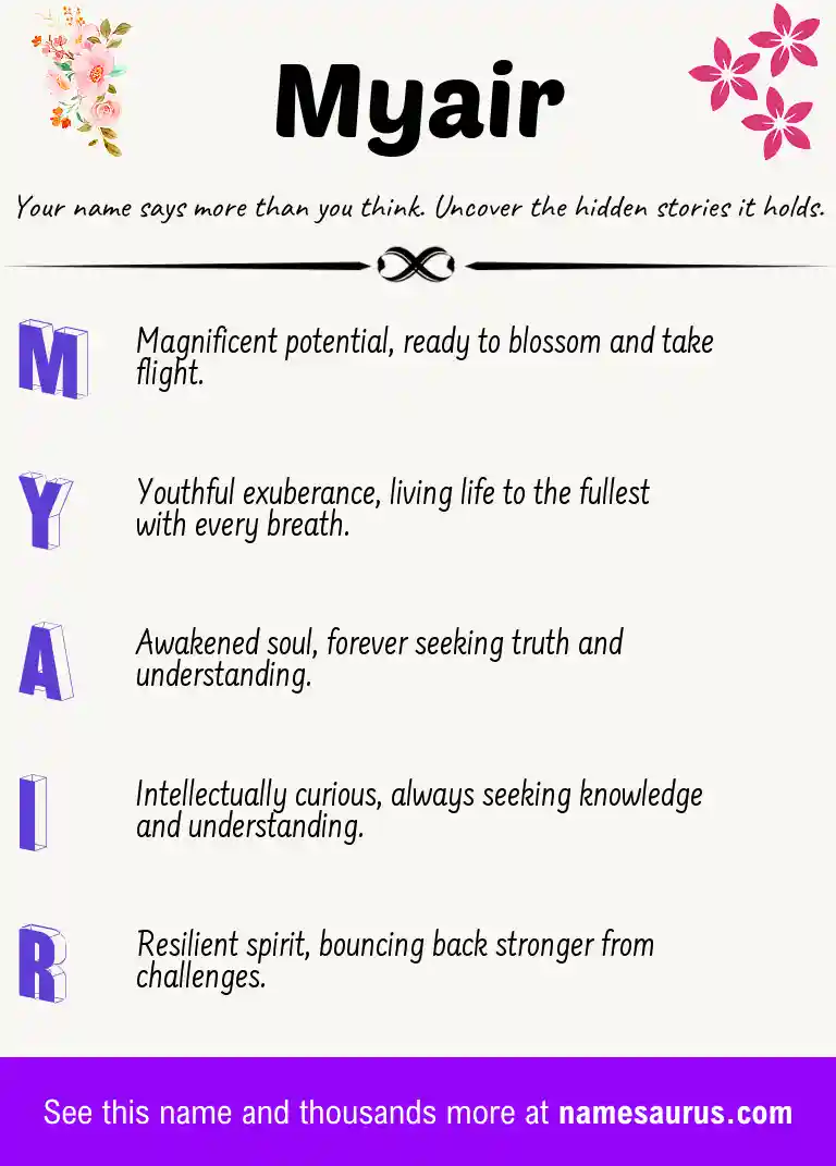 Acrostic poem about Myair.