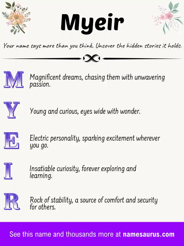 Acrostic poem about Myeir.