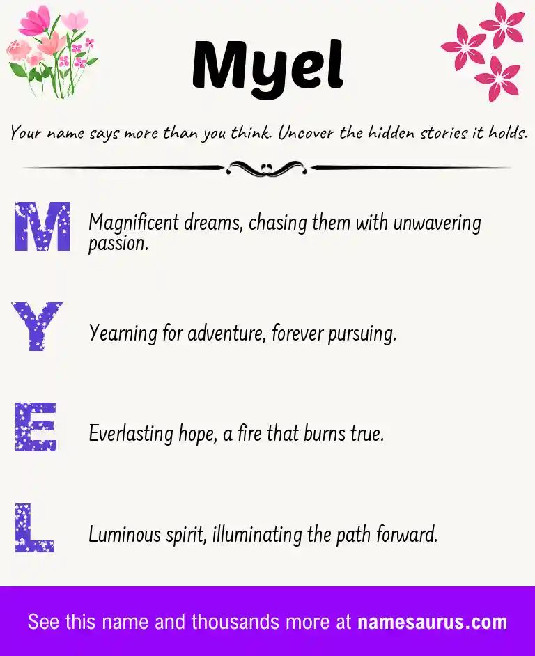 Acrostic poem about Myel.