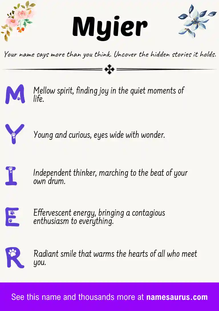 Acrostic poem about Myier.
