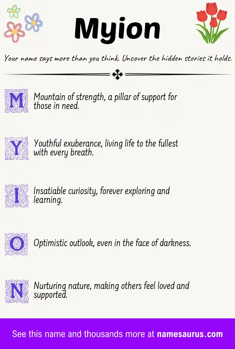 Acrostic poem about Myion.