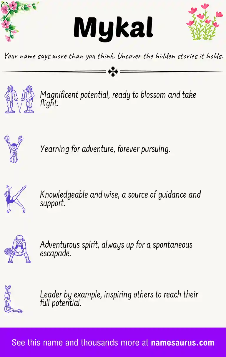 Acrostic poem about Mykal.
