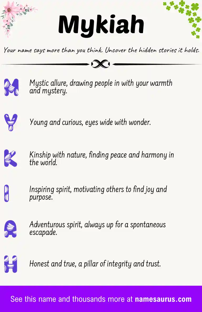 Acrostic poem about Mykiah.