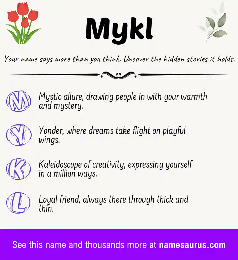 Acrostic poem about Mykl.