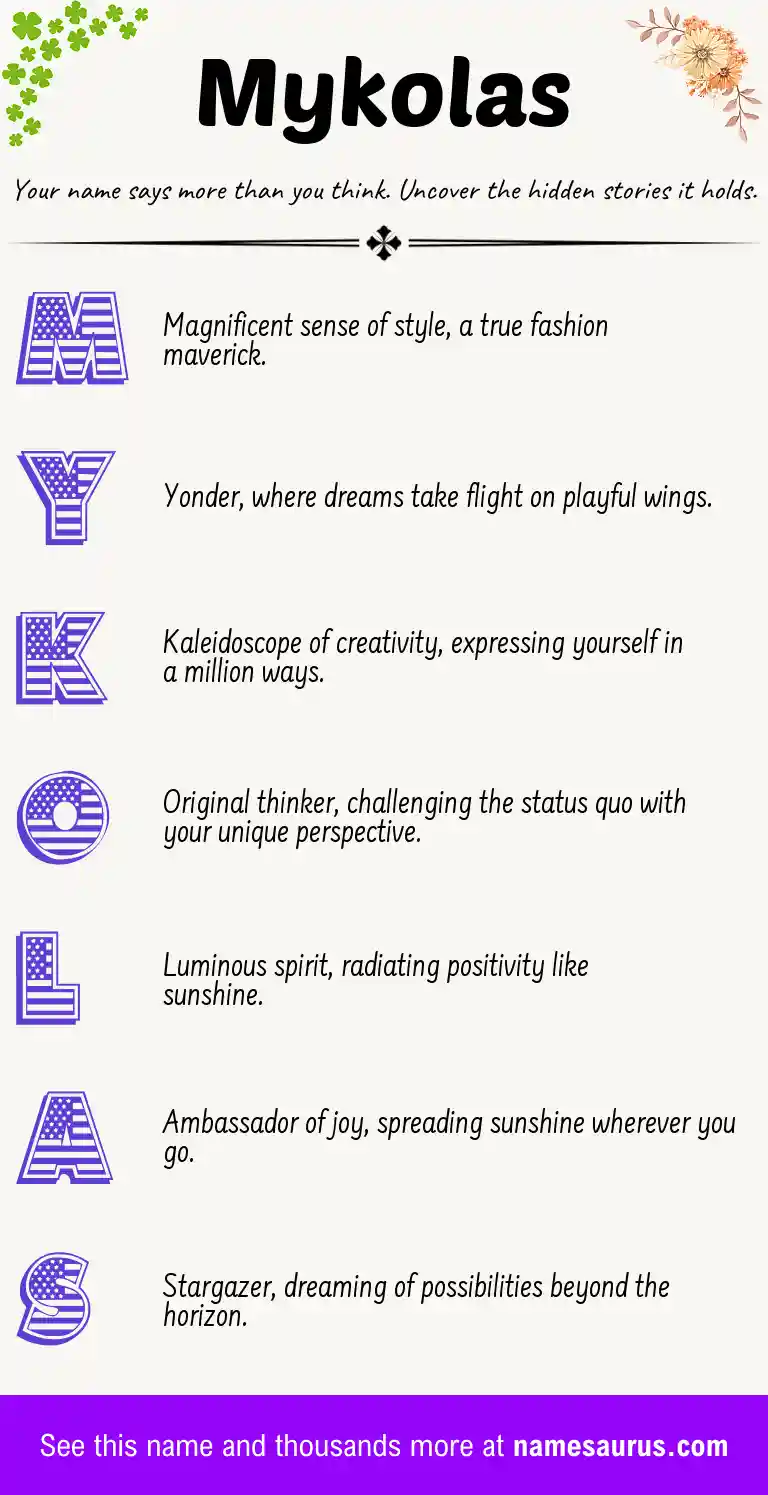 Acrostic poem about Mykolas.