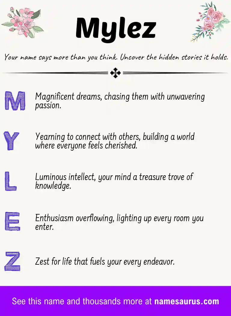 Acrostic poem about Mylez.