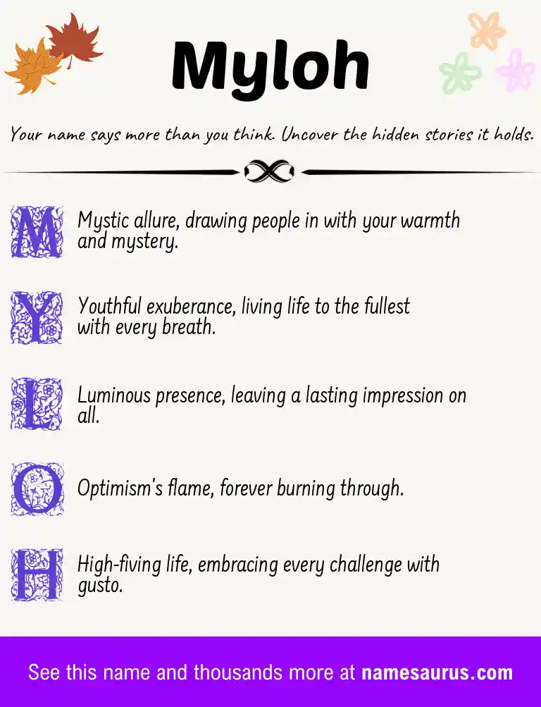 Acrostic poem about Myloh.
