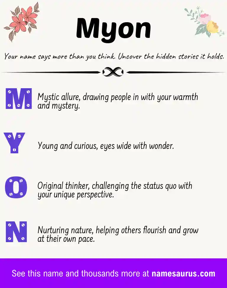 Acrostic poem about Myon.