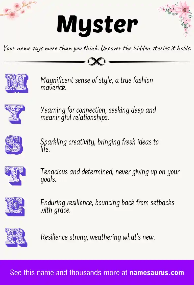 Acrostic poem about Myster.
