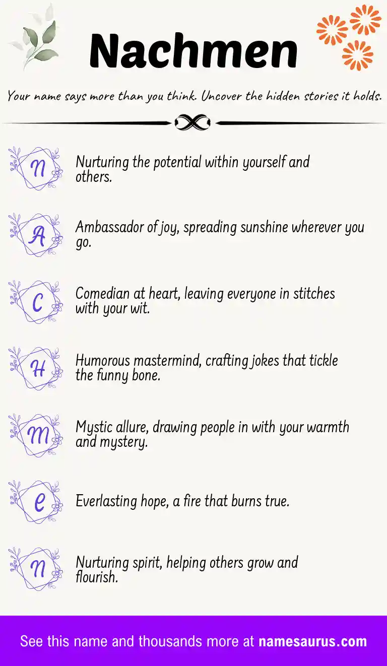 Acrostic poem about Nachmen.