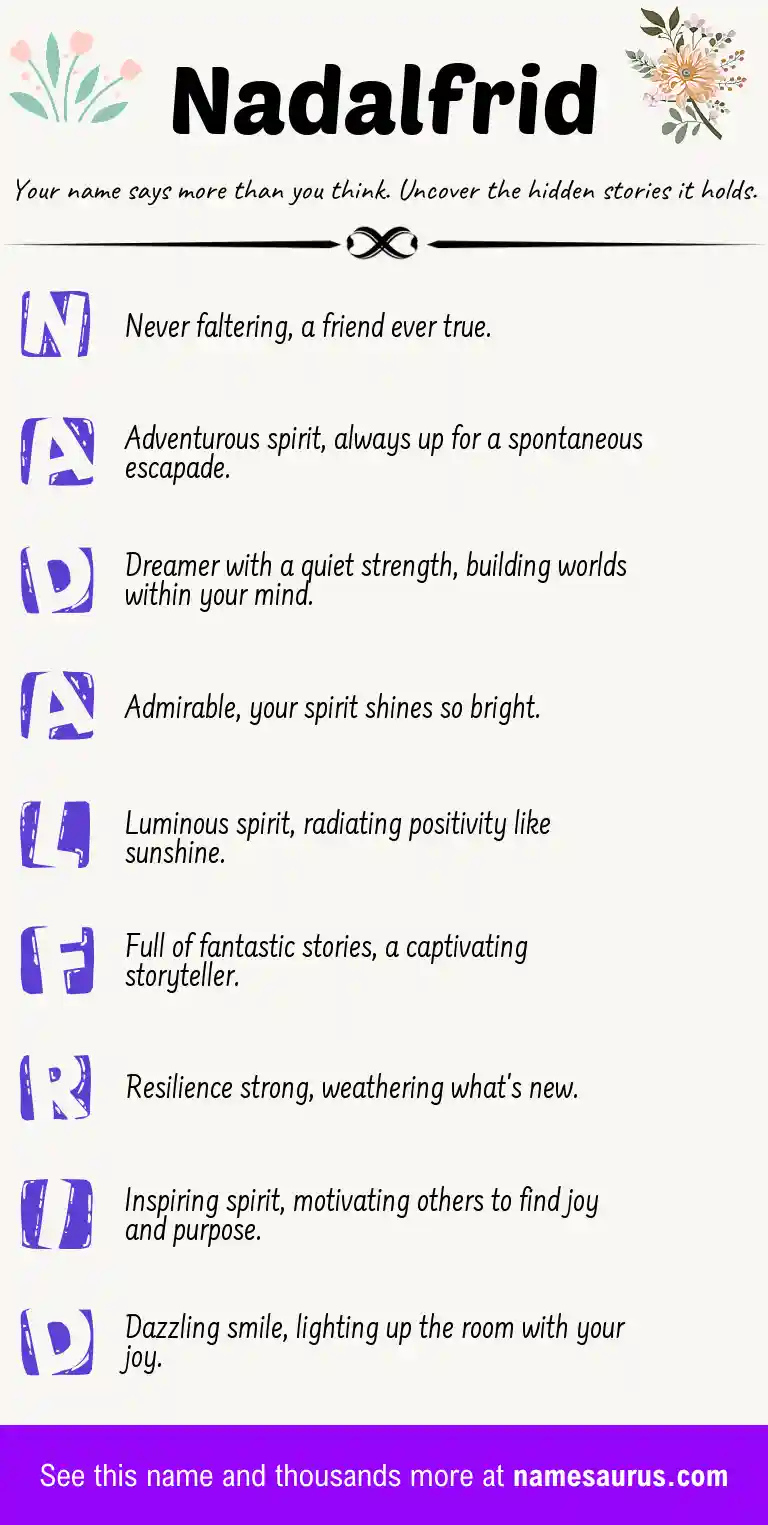 Acrostic poem about Nadalfrid.